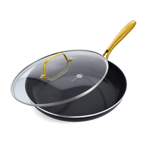 12" Ceramic Nonstick Covered Aluminum Fry pan Black