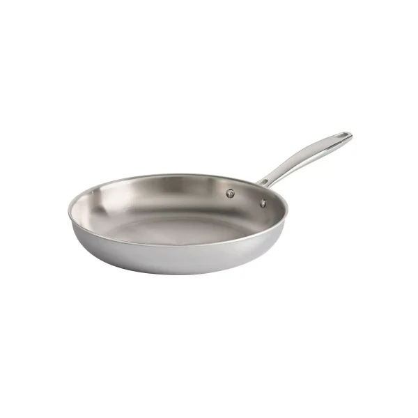 Tri-Ply Clad Induction Ready Stainless Steel Fry Pan: Dishwasher & Oven Safe, Satin Finish