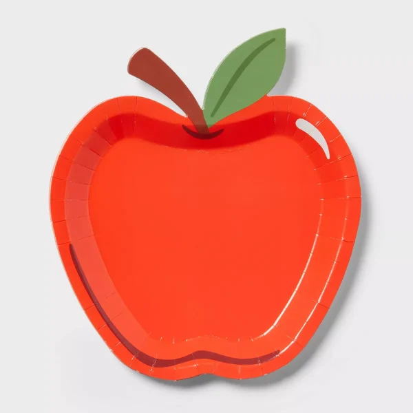 10ct Apple Shaped Snack Plate, Teacher Supplies