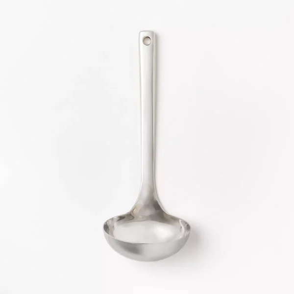 Stainless Steel Ladle Silver : Soup & Gravy Ladle Spoon, Dishwasher-Safe, 11.38" Length, 0.17 Volume Capacity